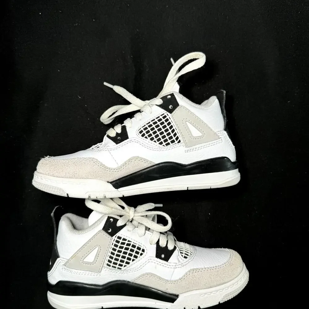Nike Air Jordan 4 Retro PS Military Black Kid's Shoes - Size 12